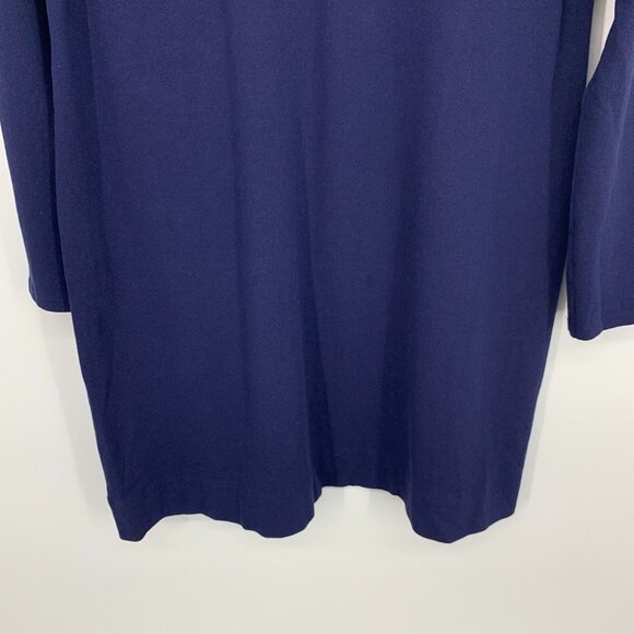 Lilly Pulitzer Dress Clary Polo Blue Long Sleeve V Neck Embroidered - Picture 6 of 10